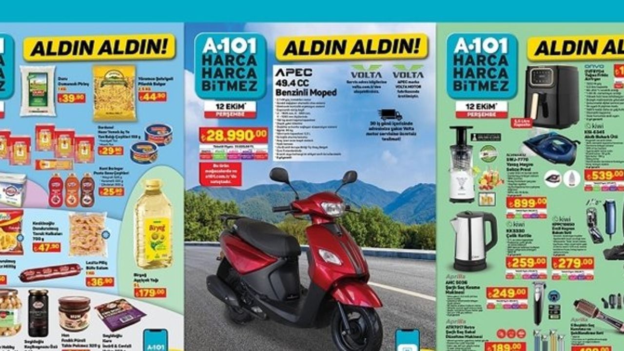 A101 12 Ekim aktüel ürünler kataloğu yayında! 28 bin TL'ye