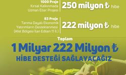 Kırsal kalkınma projelerine 1,2 milyar lira hibe