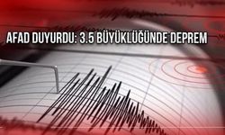 AFAD duyurdu: 3.5 büyüklüğünde deprem