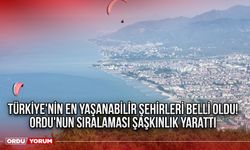 Türkiye'nin en yaşanabilir şehirleri açıklandı! Bakın Ordu kaçıncı sırada yer aldı