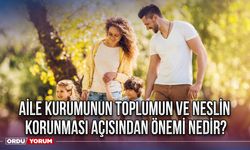 Aile kurumunun toplumun ve neslin korunması açısından önemi nedir?