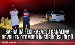 Bafra'da feci kaza: Su kanalına devrilen otomobilin sürücüsü öldü