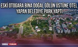 Eski otogara bina doğal gölün üstüne otel yapan belediye park yaptı