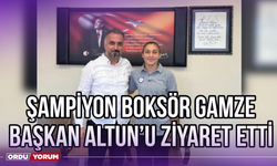 Şampiyon Boksör Gamze, Başkan Altun'u Ziyaret Etti