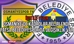 Osmaniye’de Kadrolar Belirlendi, Fatsa Belediyespor’da Değişiklik Var