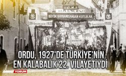 Ordu, 1927'de Türkiye'nin en kalabalık 22. vilayetiydi