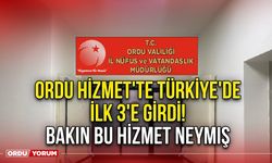 Ordu Hizmet'te Türkiye'de ilk 3'e girdi! Bakın bu hizmet neymiş