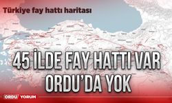 45 ilde fay hattı var Ordu’da yok