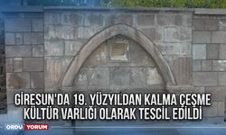 Giresun'da 19. Yüzyıldan Kalma Çeşme Kültür Varlığı Olarak Tescil Edildi