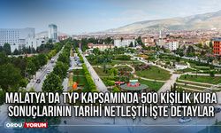 Malatya'da TYP kapsamında 500 kişilik kura sonuçlarının tarihi netleşti! İşte detaylar