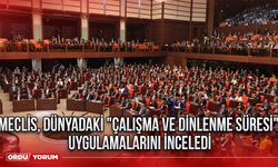 Meclis, dünyadaki "çalışma ve dinlenme süresi" uygulamalarını inceledi