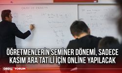 Öğretmenlerin seminer dönemi, sadece kasım ara tatili için online yapılacak