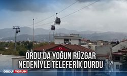 Ordu'da yoğun rüzgar nedeniyle teleferik durdu