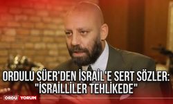 Ordulu Süer'den İsrail'e sert sözler: "İsrailliler tehlikede"