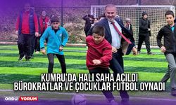 Kumru'da Halı Saha Açıldı, Bürokratlar ve Çocuklar Futbol Oynadı