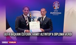 UEFA Başkanı Čeferin, Hamit Altıntop'a Diploma Verdi