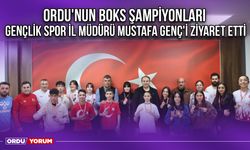 Ordu'nun Boks Şampiyonları, Gençlik Spor İl Müdürü Mustafa Genç'i Ziyaret Etti