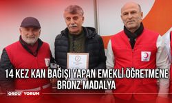 14 Kere kan bağışı yapan emekli öğretmene bronz madalya