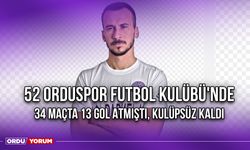 52 Orduspor Futbol Kulübü'nde 34 Maçta 13 Gol Atmıştı, Kulüpsüz Kaldı