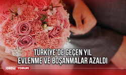 Türkiye'de geçen yıl evlenme ve boşanmalar azaldı