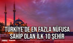 Türkiye’de en fazla nüfusa sahip olan ilk 10 şehir