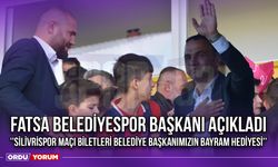 Fatsa Belediyespor Başkanı Açıkladı ''Silivrispor Maçı Biletleri Belediye Başkanımızın Bayram Hediyesi''