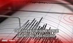 Tokat'ta 4,7 Büyüklüğünde Deprem! Sarsıntı Ordu'da da Hissedildi