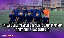 Fatsa Belediyespor U19 Son İç Saha Maçında Dört Golle Kazandı 4-0