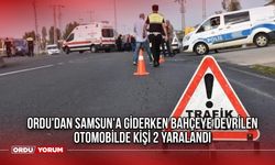 Ordu'dan Samsun'a Giderken Bahçeye Devrilen Otomobilde 2  Kişi Yaralandı