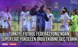 Türkiye Futbol Federasyonu'ndan Süper Lige Yükselen Ordu Ekibine Geç Tebrik