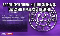 52 Orduspor Futbol Kulübü Kritik Maç Öncesinde O Paylaşımı Kaldırdı