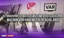 52 Orduspor Futbol Kulübü-Çimentaş Elazığspor Maçının VAR Hakemleri de Açıklandı