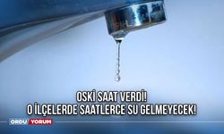 OSKİ Saat Verdi! O İlçelerde Saatlerce Su Gelmeyecek! Ordu'da Sular Ne Zaman Gelecek?