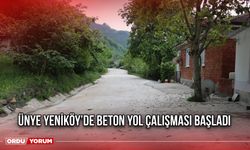 Ünye Yeniköy’de Beton Yol Çalışması Başladı