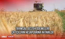 Tarımsal Destek Ödemeleri Çiftçilerin Hesaplarına Aktarıldı