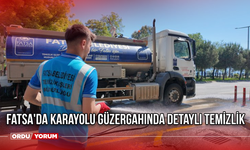 Fatsa'da karayolu güzergahında detaylı temizlik