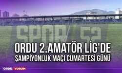 Ordu 2.Amatör Lig'de Şampiyonluk Maçı Cumartesi Günü