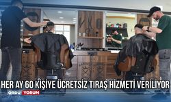 Her ay 60 kişiye ücretsiz tıraş hizmeti veriliyor