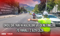 Ordu'da Trafik Kazaları ve Denetimleri: 70 Yaralı, 2.629 Ceza