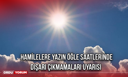 Hamilelere yazın öğle saatlerinde dışarı çıkmamaları uyarısı