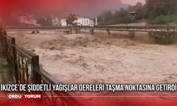 İkizce'de şiddetli yağışlar dereleri taşma noktasına getirdi