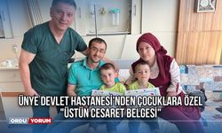 Ünye Devlet Hastanesi'nden Çocuklara Özel "Üstün Cesaret Belgesi"