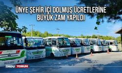 Ünye Şehir İçi Dolmuş Ücretlerine Büyük Zam Yapıldı