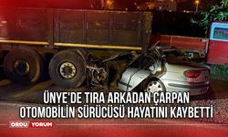 Ünye'de tıra arkadan çarpan otomobilin sürücüsü hayatını kaybetti