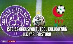 İşte 52 Orduspor Futbol Kulübü’nün İlk Yarı Fikstürü