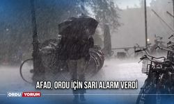 AFAD, Ordu için sarı alarm verdi