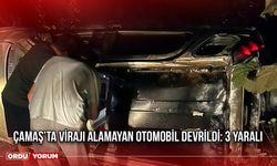 Çamaş’ta Virajı Alamayan Otomobil Devrildi: 3 Yaralı