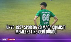 Ünye 1957 Spor'da 20 Maça Çıkmıştı, Memleketine Geri Döndü