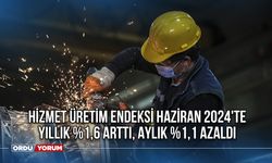 Hizmet Üretim Endeksi Haziran 2024'te Yıllık %1,6 Arttı, Aylık %1,1 Azaldı