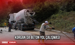 Korgan’da Beton Yol Çalışması